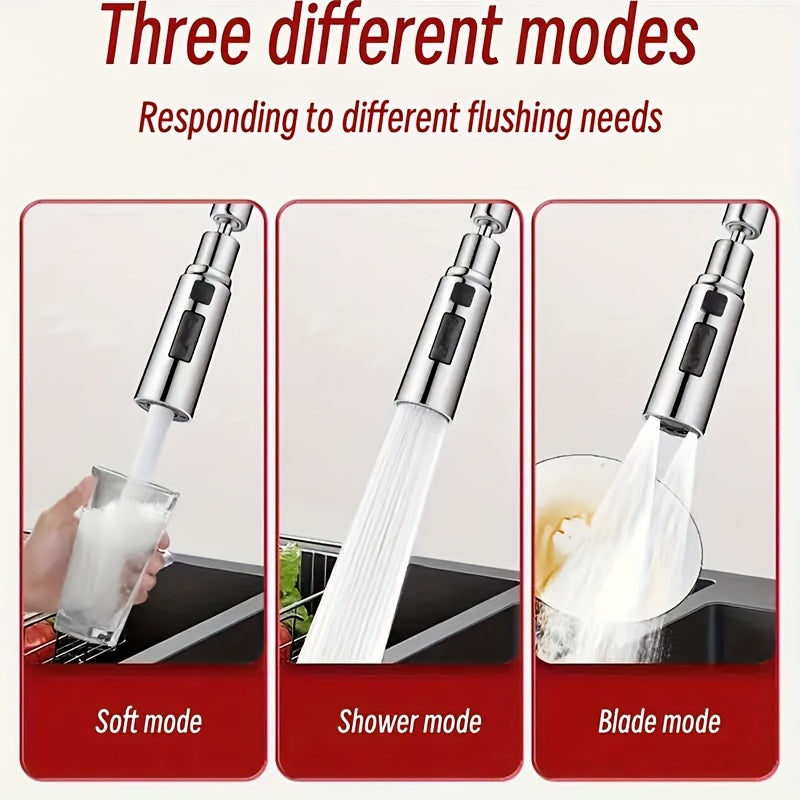 Faucet Extender with Rotating Spout and Universal Connector for Splash Prevention