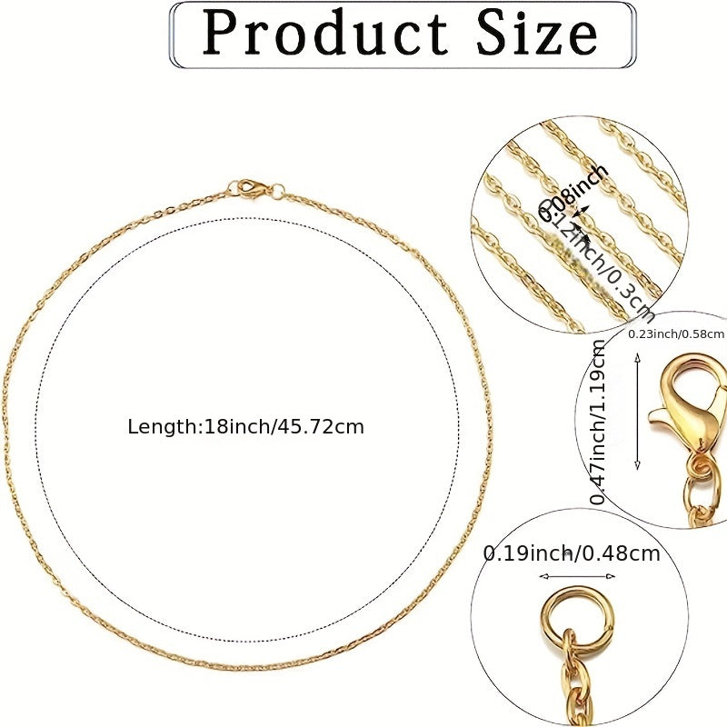 24 Pieces of 18-Inch Multi-Color Alloy Chain Links for DIY Jewelry Making