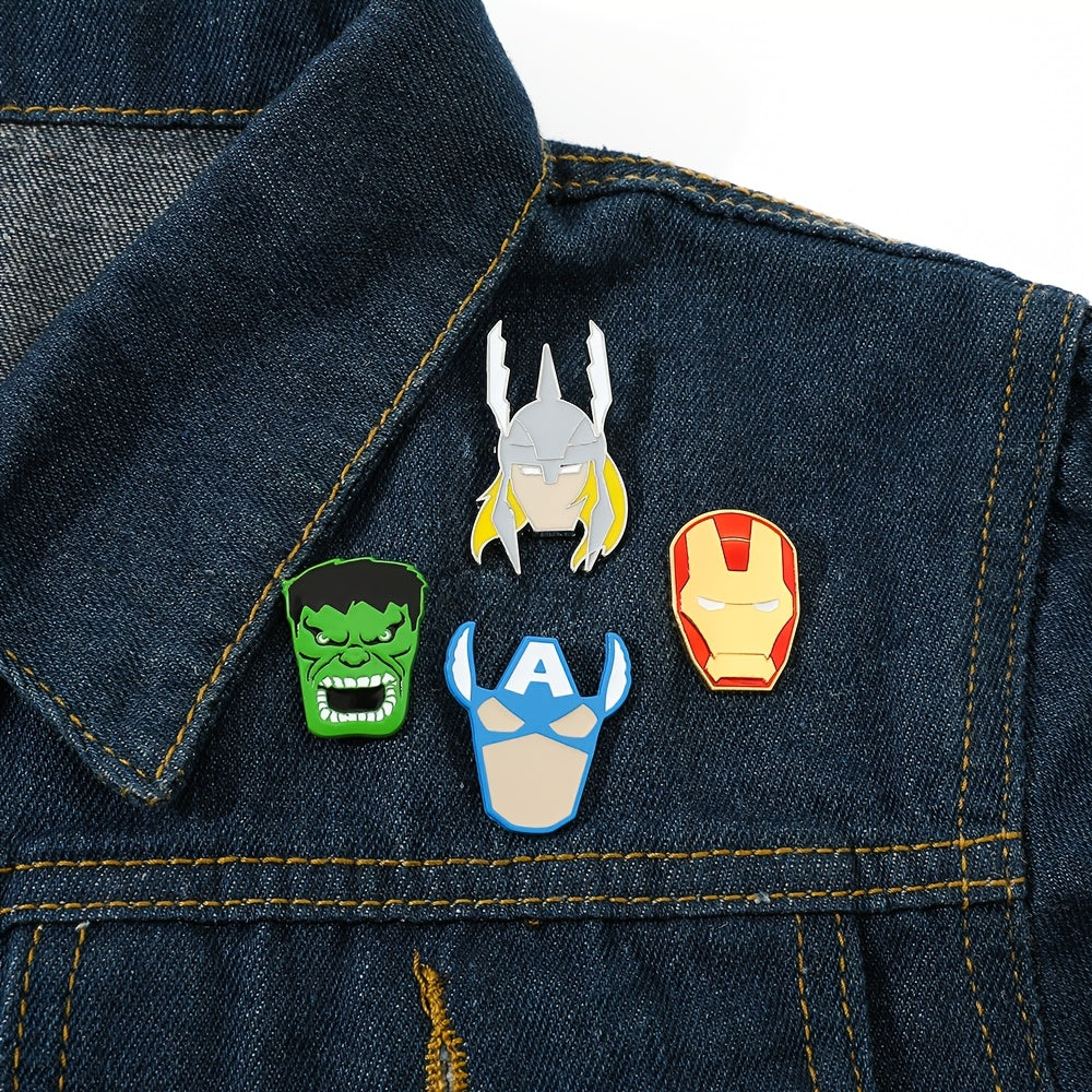 Set of 5 Anime Character Brooches Enamel Metal Pins for Clothing and Accessories