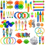 Children's Pool Toy Set with Underwater Swim Games PVC Beach Dive Sticks Rings and Treasure Toys