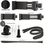 Flexible Camera Mount for Indoor Monitors and Cameras, Silicone Grip, Aluminum Alloy, Clip Attachment