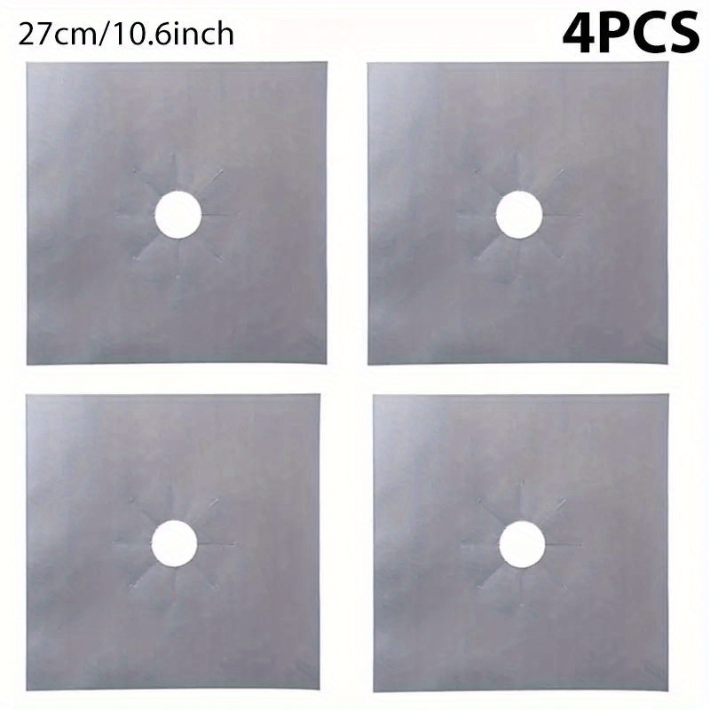 Stovetop Burner Covers Set Black 4/8 Pieces Non-Stick Gas Stove Protectors