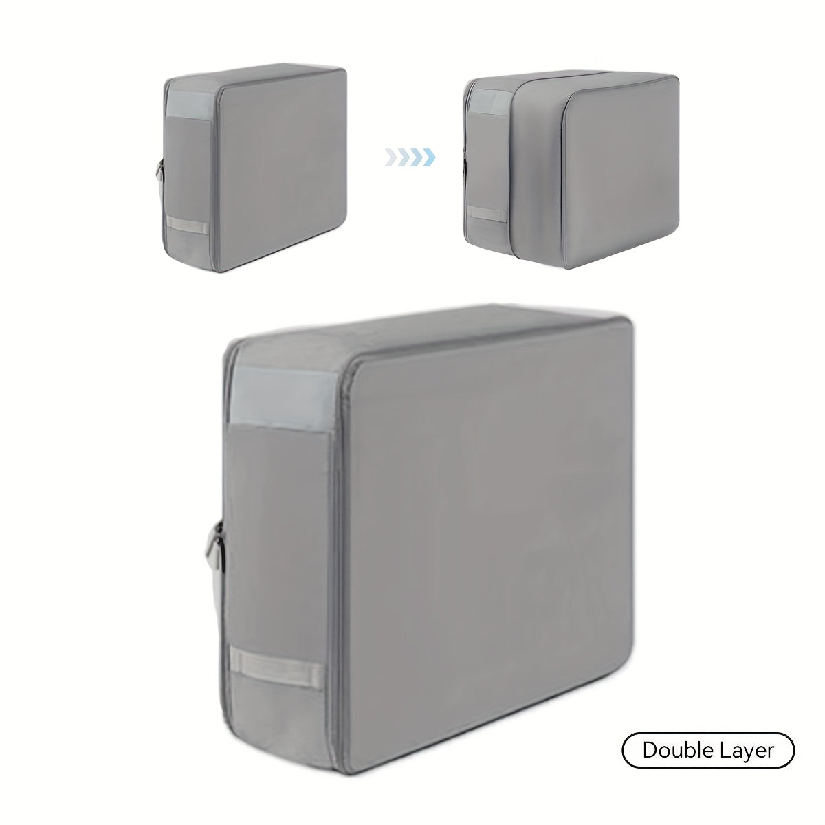 Portable Compression Storage Bag for Travel and Clothing Protection Gray Pink