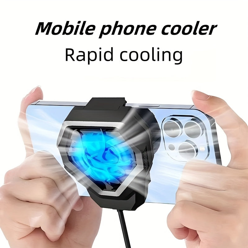 Mini USB Phone Cooling Fan Portable Heat Dissipation PVC Radiator Black Blue