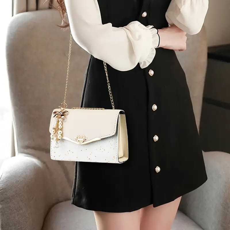 Кроссбоди-сумка Polka Dot PU с кисточкой, магнитной застежкой, съемным ремешком для женщин