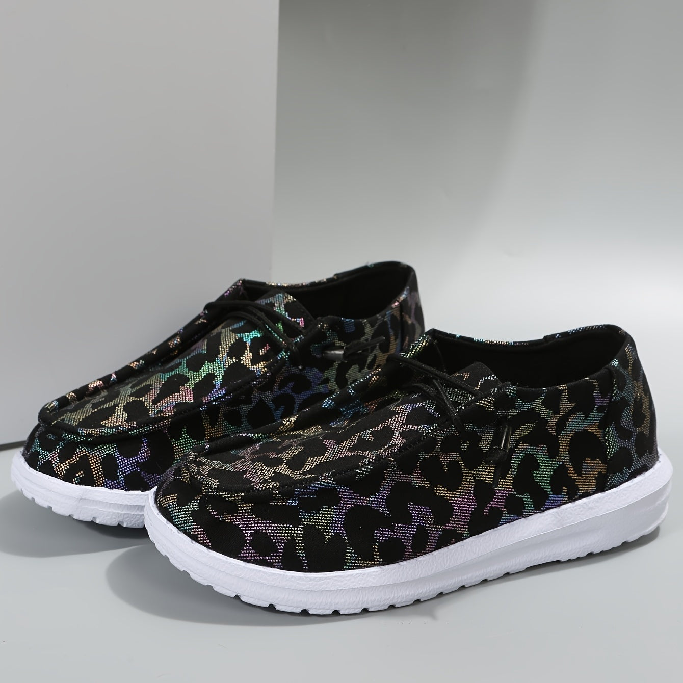 Women's Lace-Up Color Changing Flat Shoes for Casual and Sports Use 36-45 Large