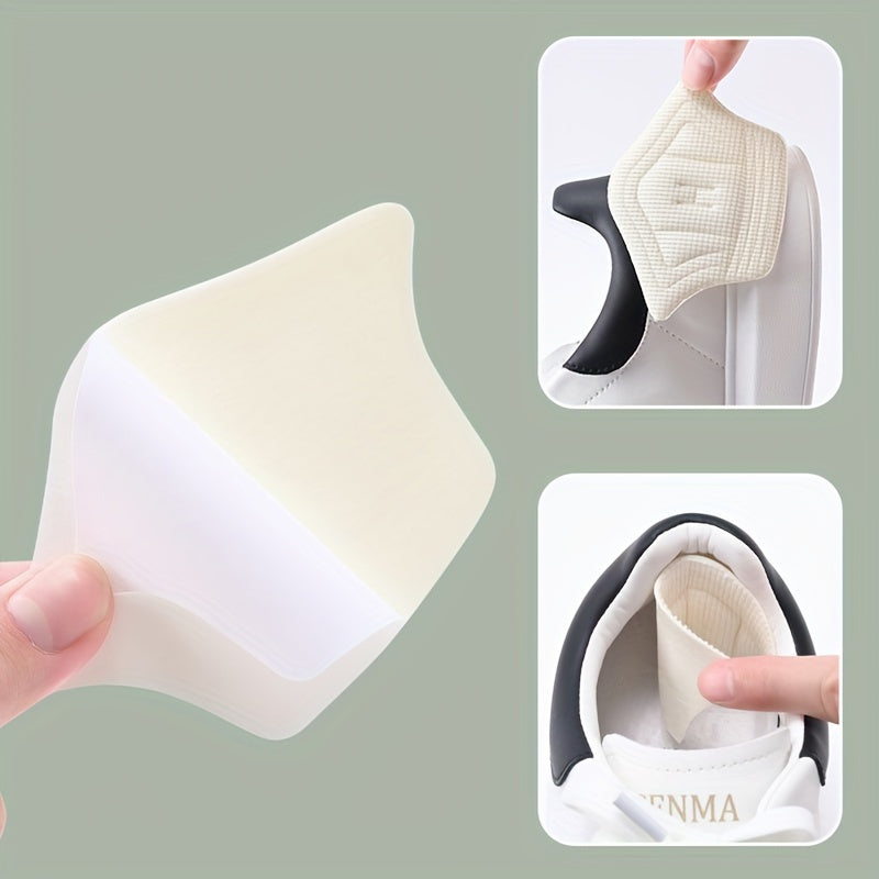 3 Pairs Heel Cushion Pads Trim-to-Fit Textured Fabric Heel Protectors for Sneakers