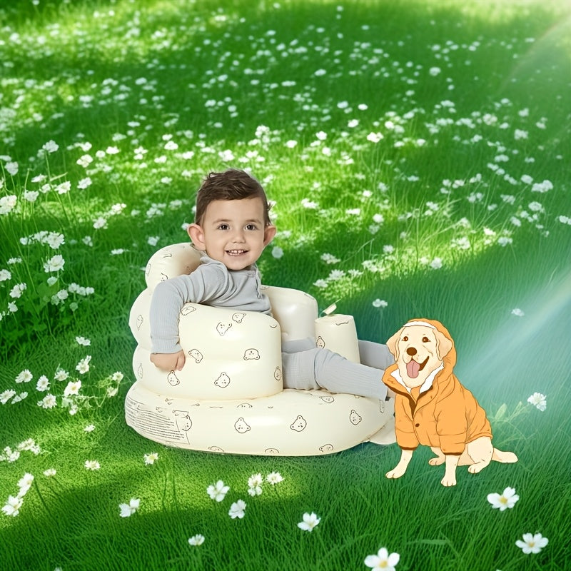 Inflatable Infant Seat for 3-36 Months with Built-In Air Pump and Back Support