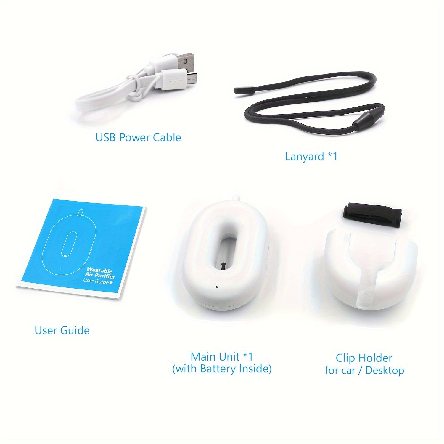 Portable Personal Air Purifier Necklace with Negative Ions for Travel and Home