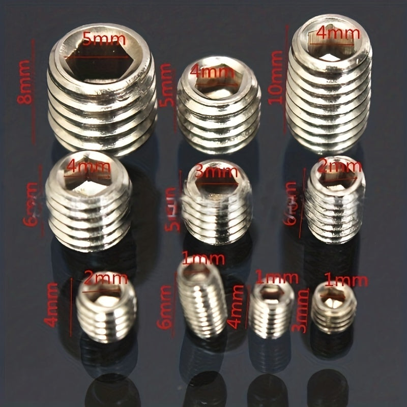 Stainless Steel Allen Head Socket Set Hex Grub Screws Assortment