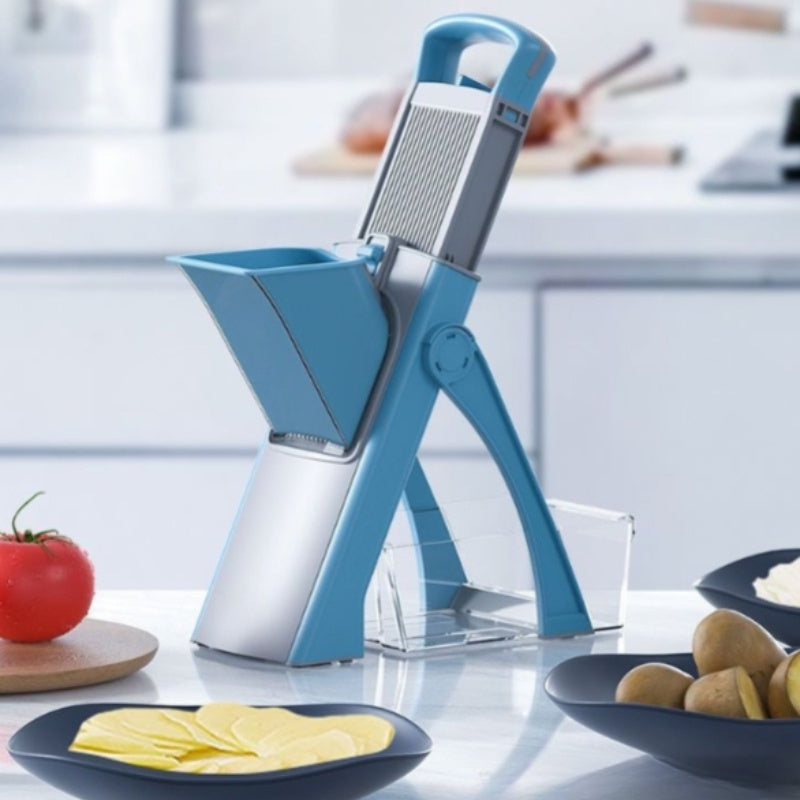 Multi-Function Manual Vegetable Fruit Slicer with Container for Chopping Grating