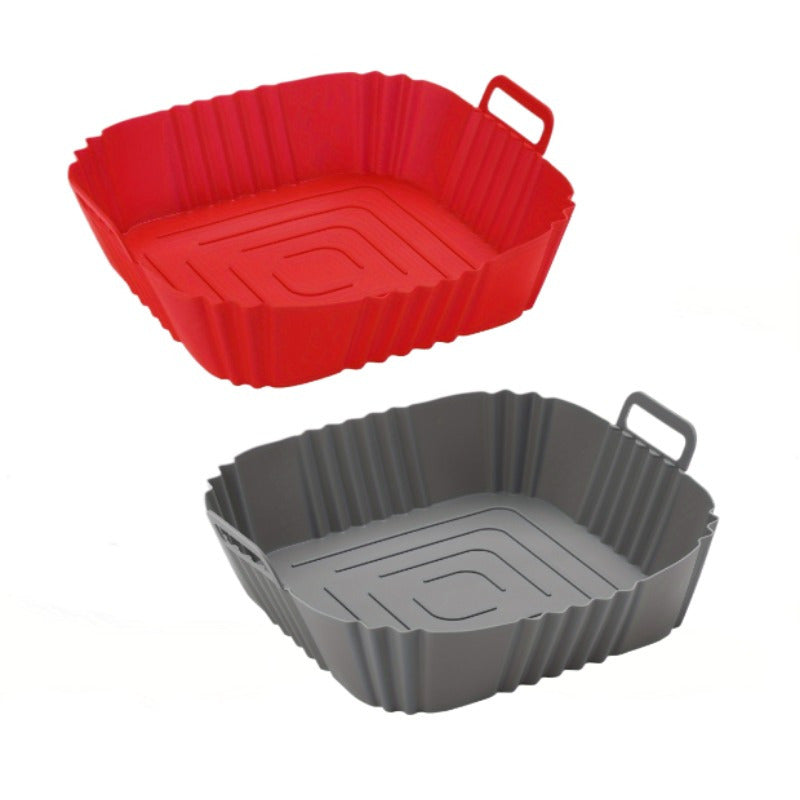 2 Silicone Air Fryer Liners for Pizza & Fried Chicken - Reusable, Non-Stick, Oven Safe