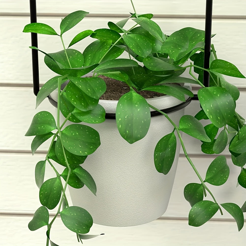 Metal Wall Planters and Storage Racks with Adjustable Nylon Cord Hooks for Indoor Herb Garden and Kitchen Storage
