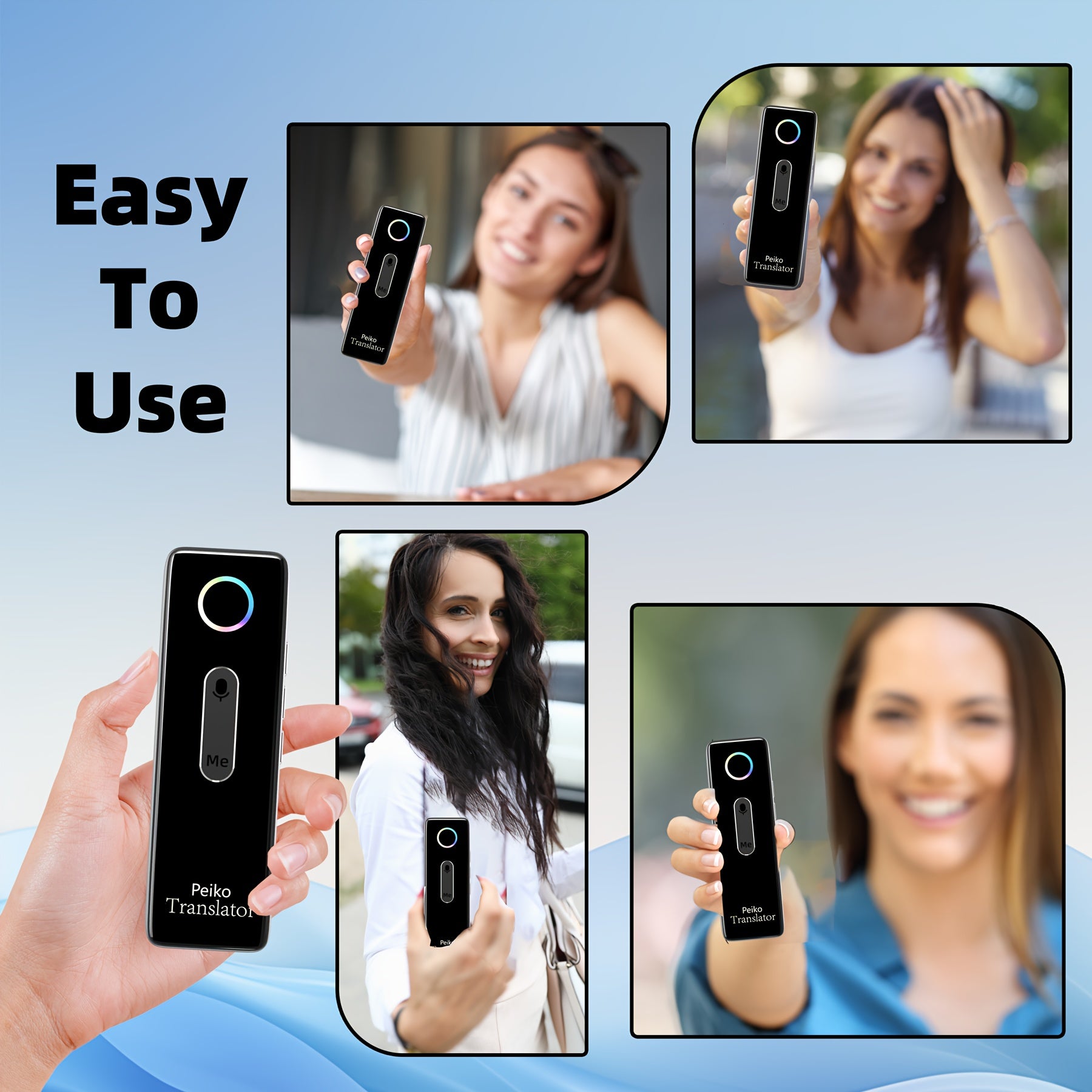 Portable Language Translator Device Supports 136 Languages Wireless Rechargeable Battery