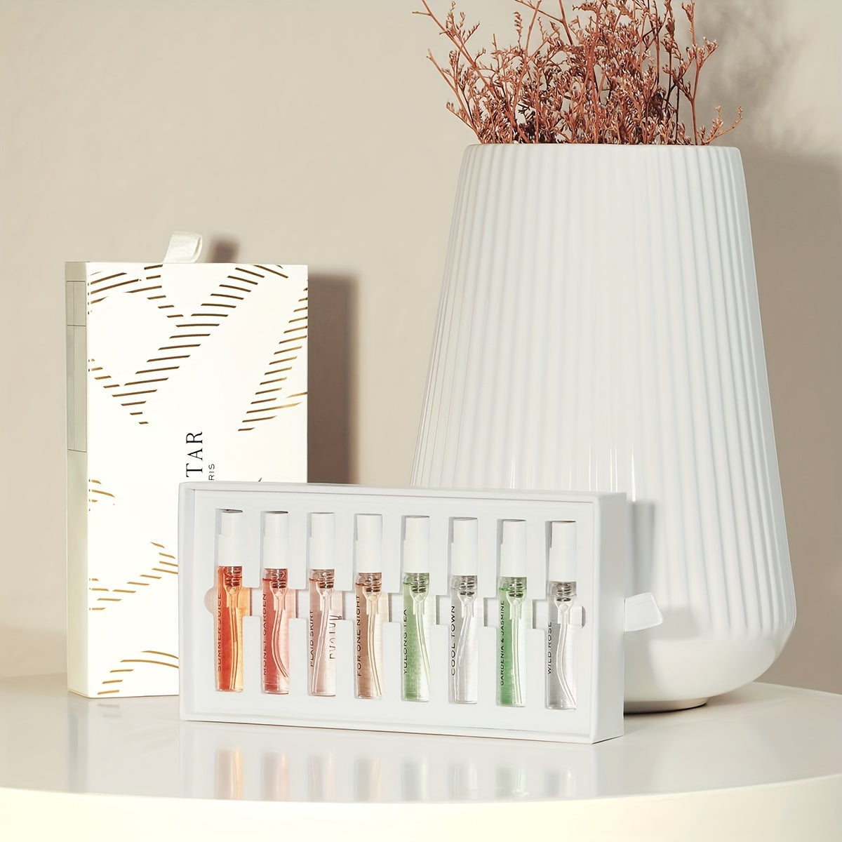 Set de regalo de perfumes de 8 piezas con aromas florales y frutales para hombres y mujeres