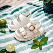 Girls Summer Breathable Sports Sandals with Double Buckle and Soft Sole