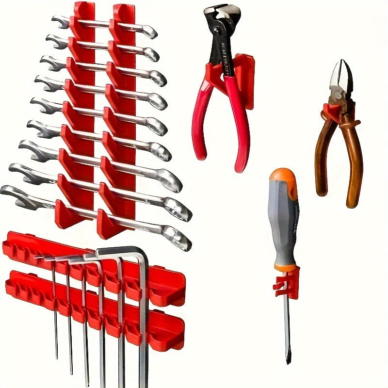 Wall-Mounted Tool Organizer for DIY, Woodworking, Automotive Storage Holds Sockets Screwdrivers Wrenches