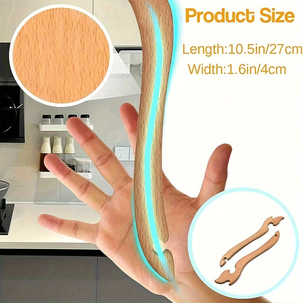 Extractor de rejilla de horno de madera de mango largo, utensilio de cocina para rejillas calientes y tostadoras