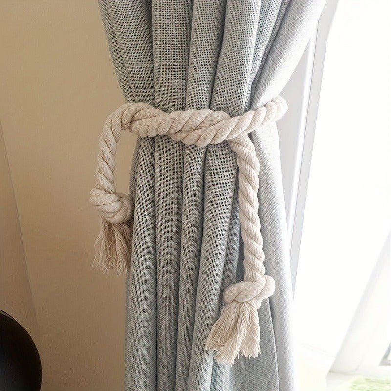 Set of 2 Curtain Tiebacks Rope for Indoor Outdoor Use in Living Room Bedroom Kitchen