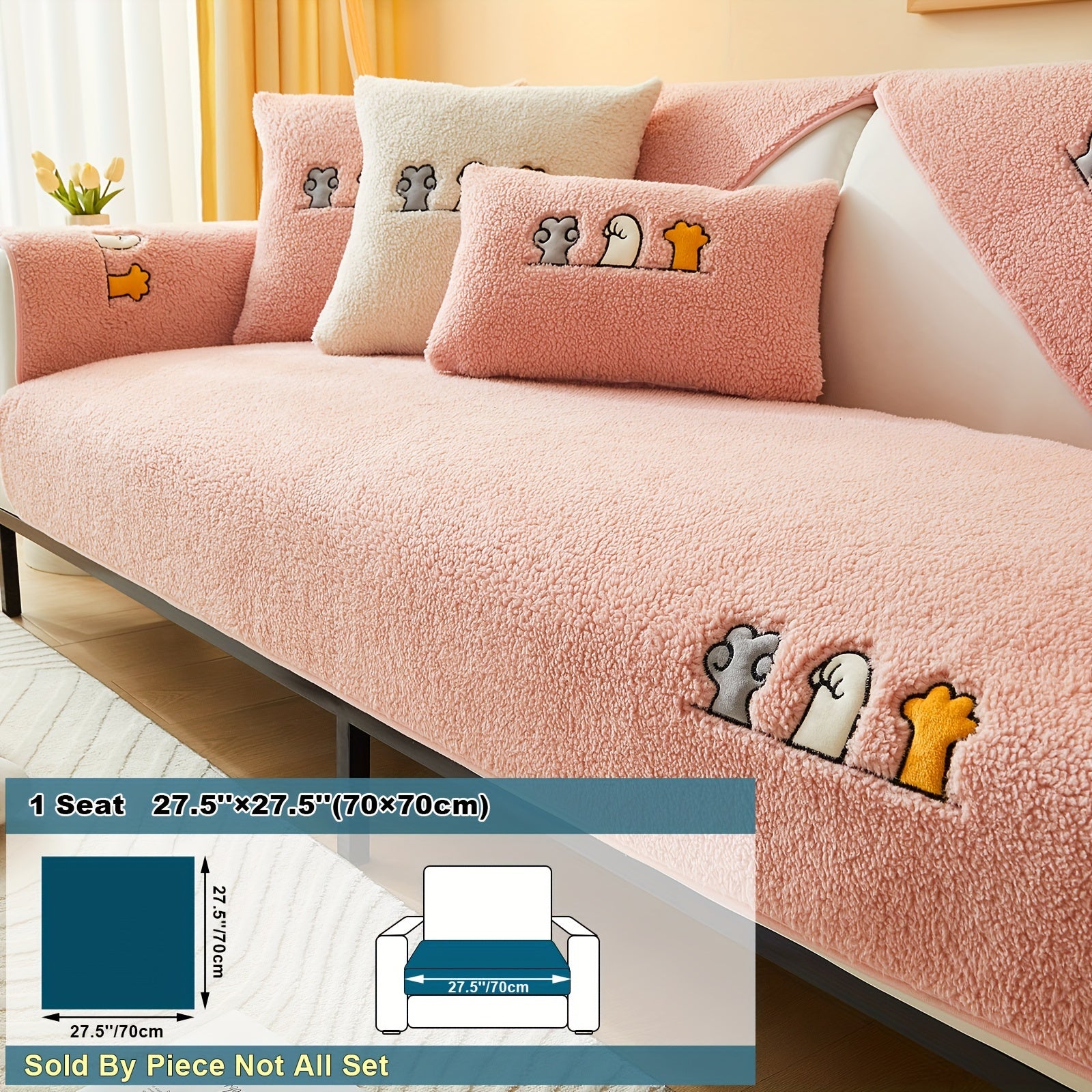 Плюшевый чехол на диван Sherpa, противоскользящий, защитный чехол для мебели для домашних животных для гостиной