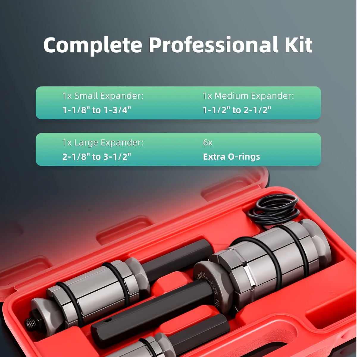 3pcs Exhaust Pipe Expander Kit for Vehicles and Trucks, 1/8'' to 3-1/2'' Size