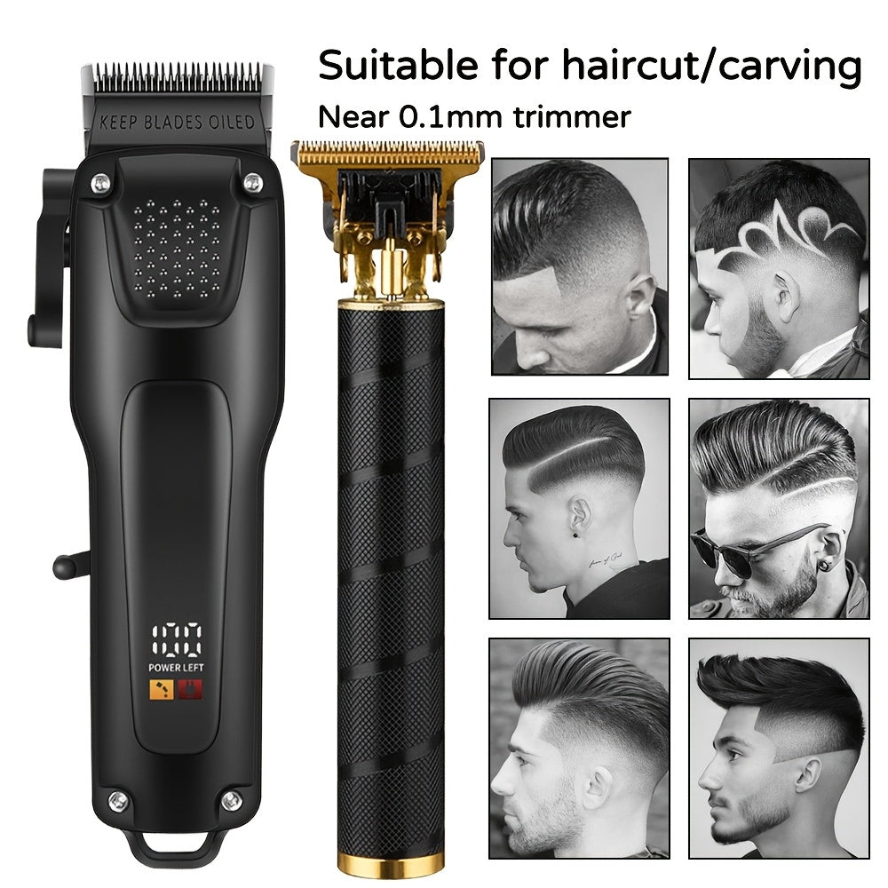 USB Rechargeable Hair and Beard Trimmer Set with Lithium Battery and Accessories