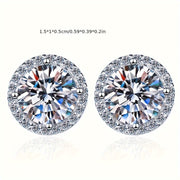 Moissanite studli marjonlar - 925 sterling kumushdan tayyorlangan, kundalik kiyimlar va sovg'a tadbirlari uchun mos, Mardi Gras va barcha mavsum kiyimlari uchun mukammal, gippoallergen, hashamatli sovg'a qutisi bilan birga keladi.