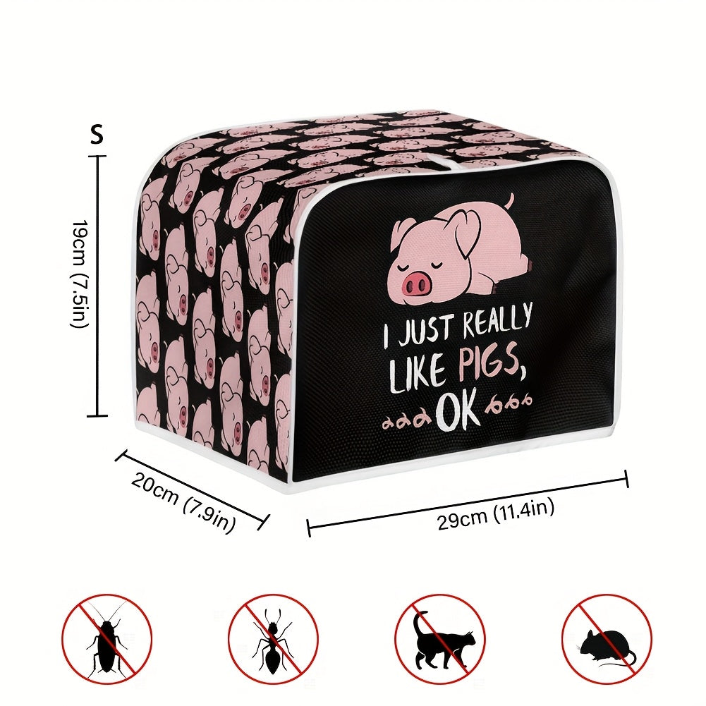 Pig Print Toaster Cover Dustproof Anti-Fingerprint Oil-Resistant Washable Kitchen Protector