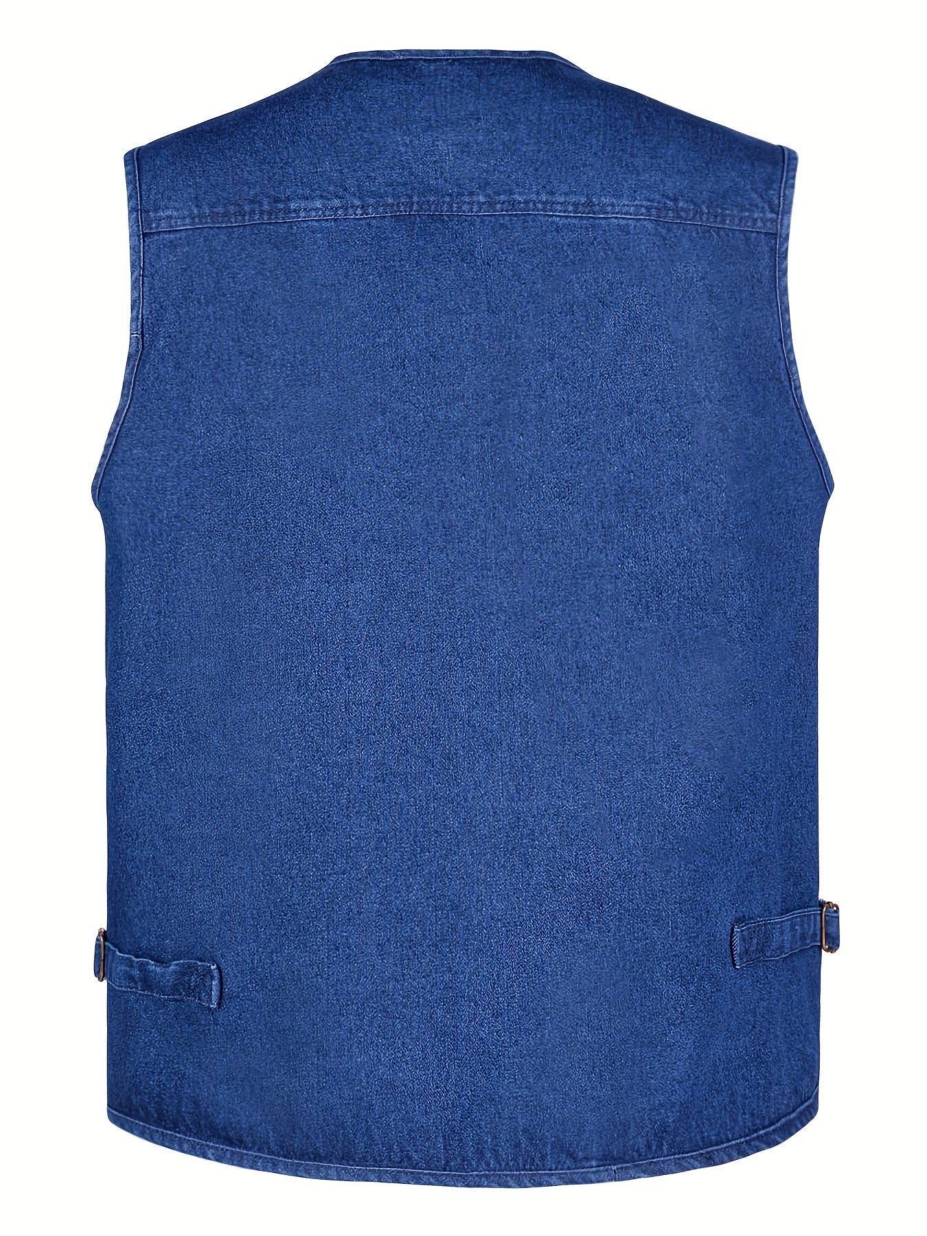 Men's Cotton Cargo Vest with Zipper Pockets for Outdoor Activities