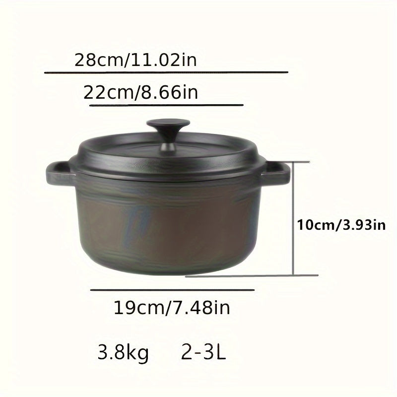 Heavy-Duty Cast Iron Dutch Oven 3.5L & 3L Non-Stick Oven Safe Skillet