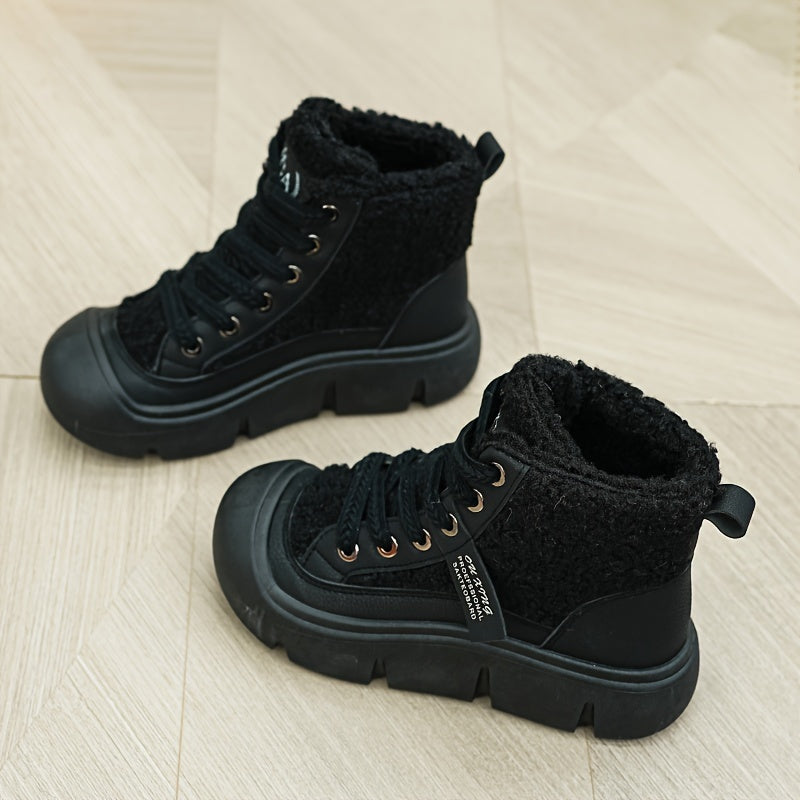 Women's Plush Thick Warm High-Top Winter Snow Boots With Adjustable Strap