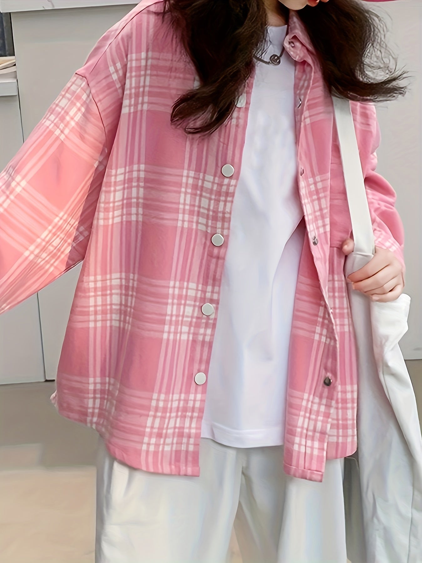 Девочки в клетчатой рубашке с длинным рукавом, дышащий смесь из вискозы, повседневная школьная одежда