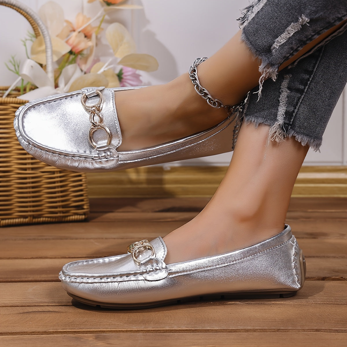 Women's High Gloss Patent Loafers Easy to Clean Durable Stylish