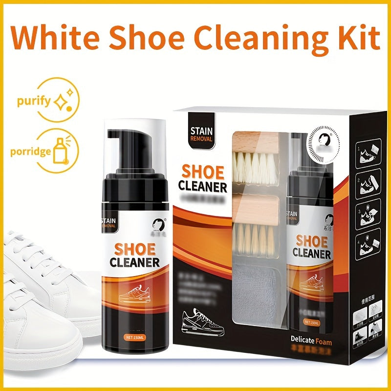 4pcs Sneaker Cleaning Kit Foam Cleaner for White Shoes Stains Dirt