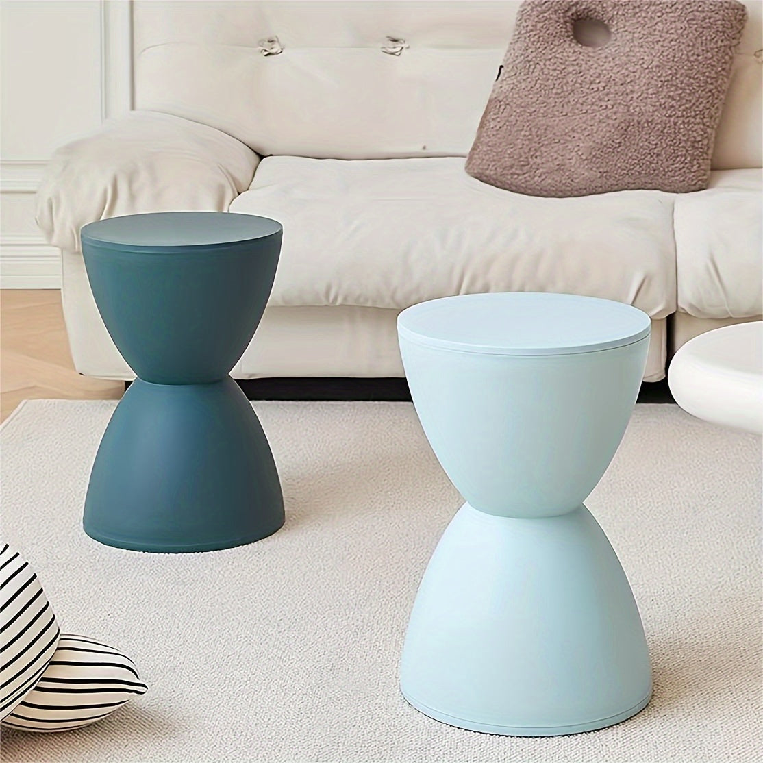 Contemporary Hourglass Storage Ottoman Bench with Water Resistant Finish