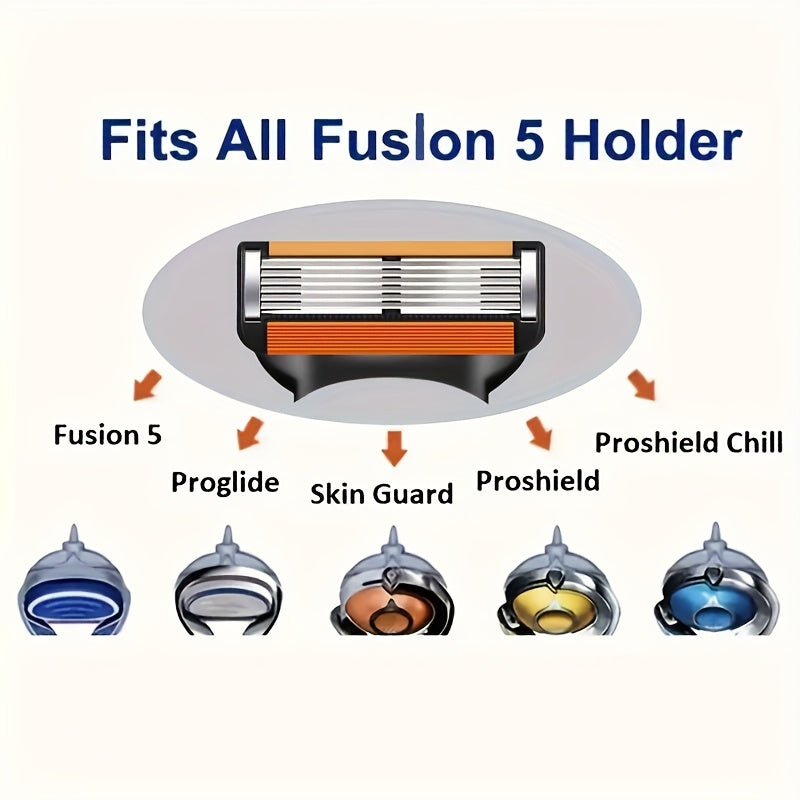 Paquete de 12 cuchillas de repuesto de acero inoxidable de 6 capas para afeitadora masculina para uso corporal