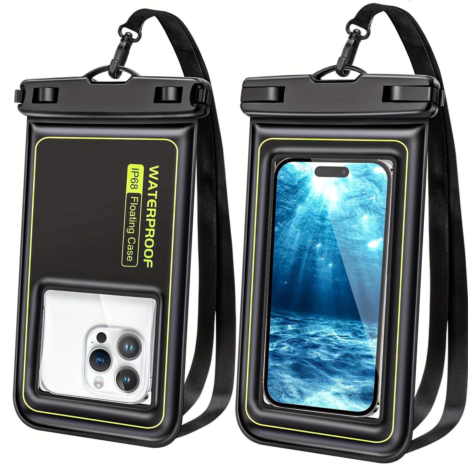 Waterproof Phone Case with Lanyard for Phones Up to 6.8 Inches for Water Activities