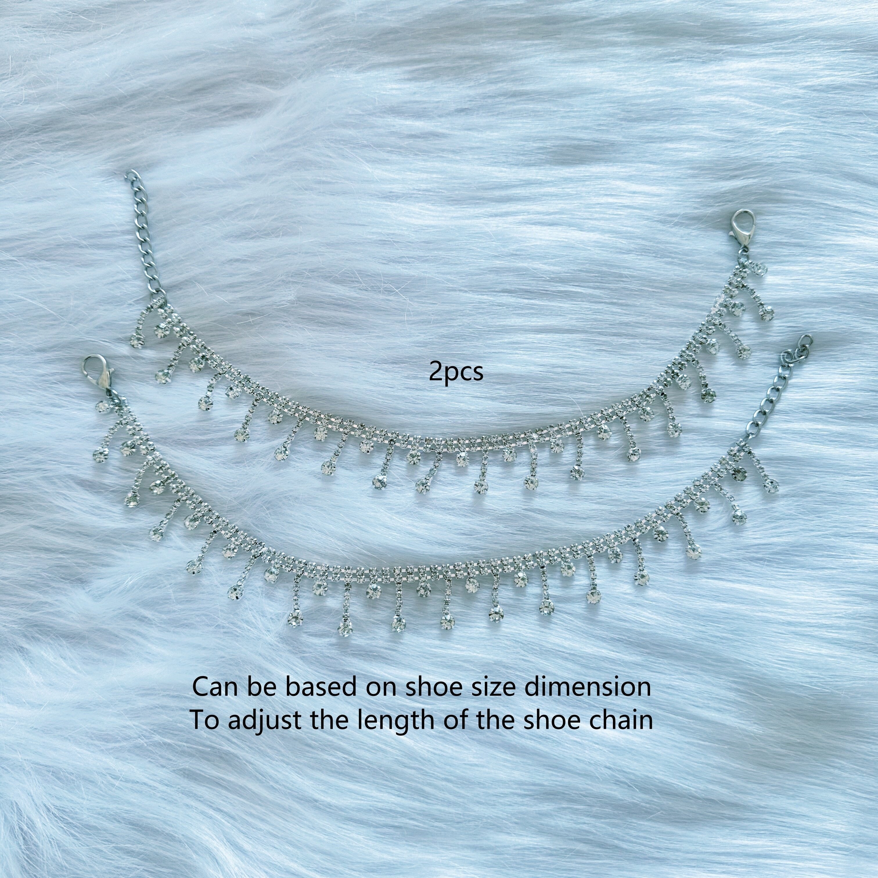 Women's Rhinestone Shoe Chain Shiny Boot Ornament 1/2 Pcs