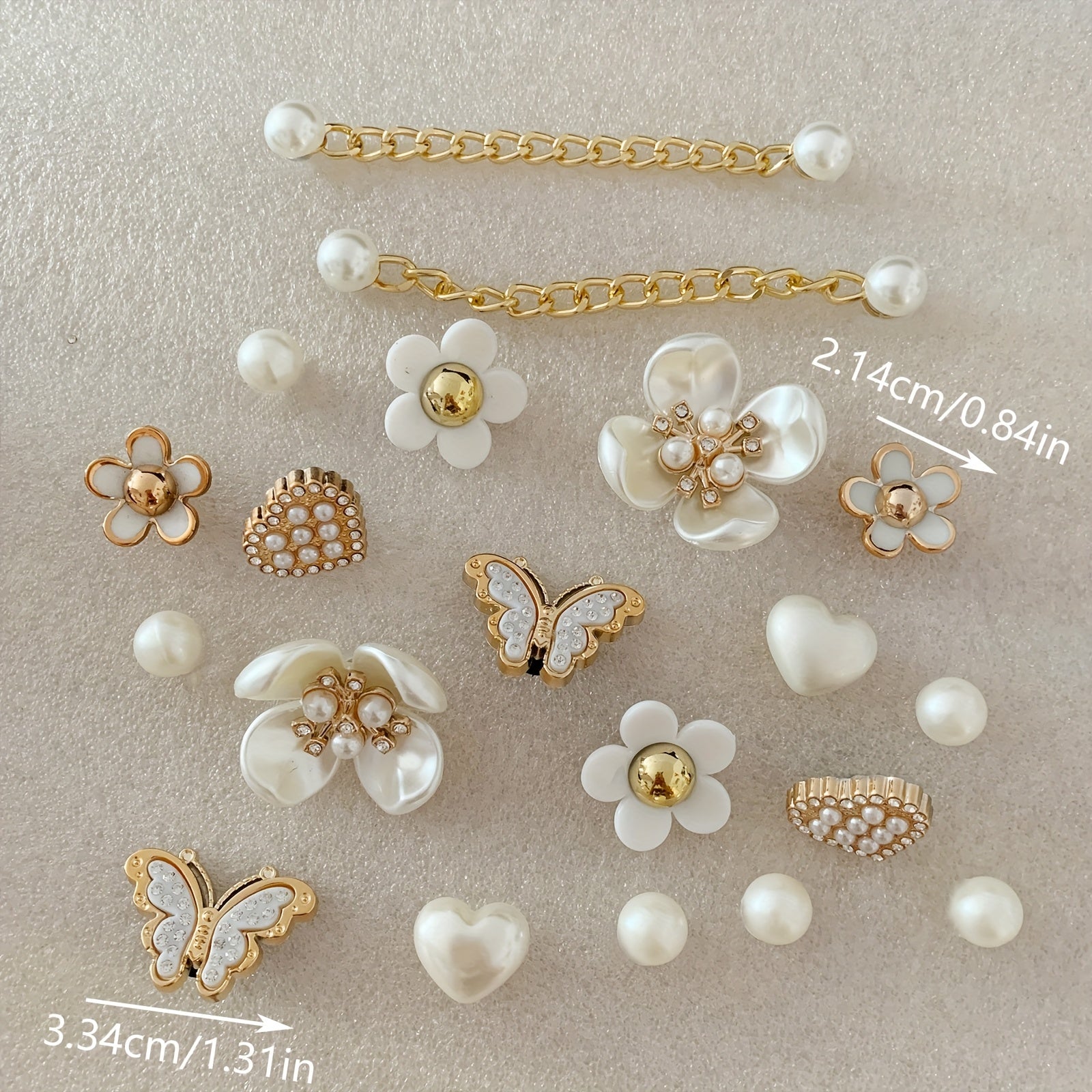 20pcs Floral Butterfly Shoe Charms Set Removable Decorations for Sandals