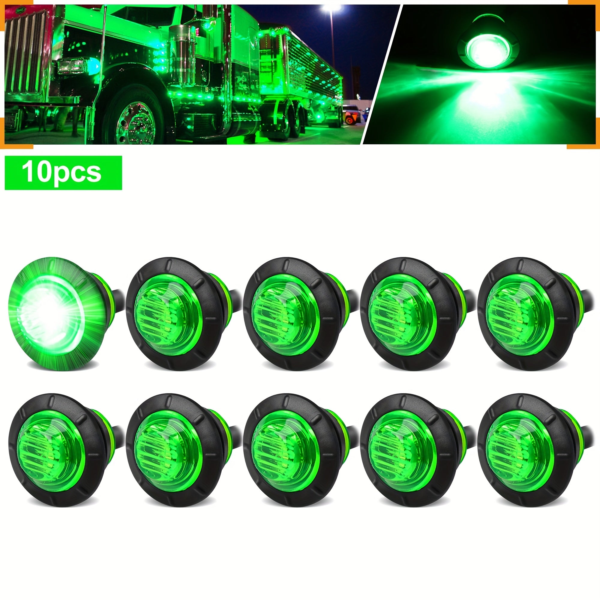 10 Pcs DC 12V Mini Round LED Flush Mount Indicator Lights for Car Boat Caravan