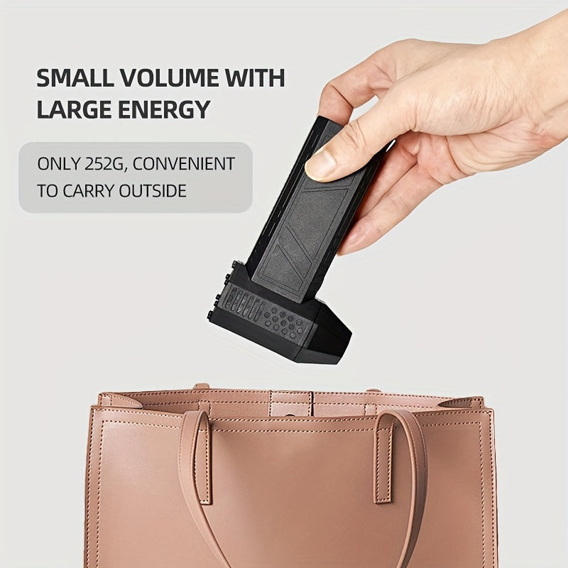 Портативный ручной вентилятор с мотором 130 000 об/мин и корпусом из углеродного волокна с встроенным фонариком