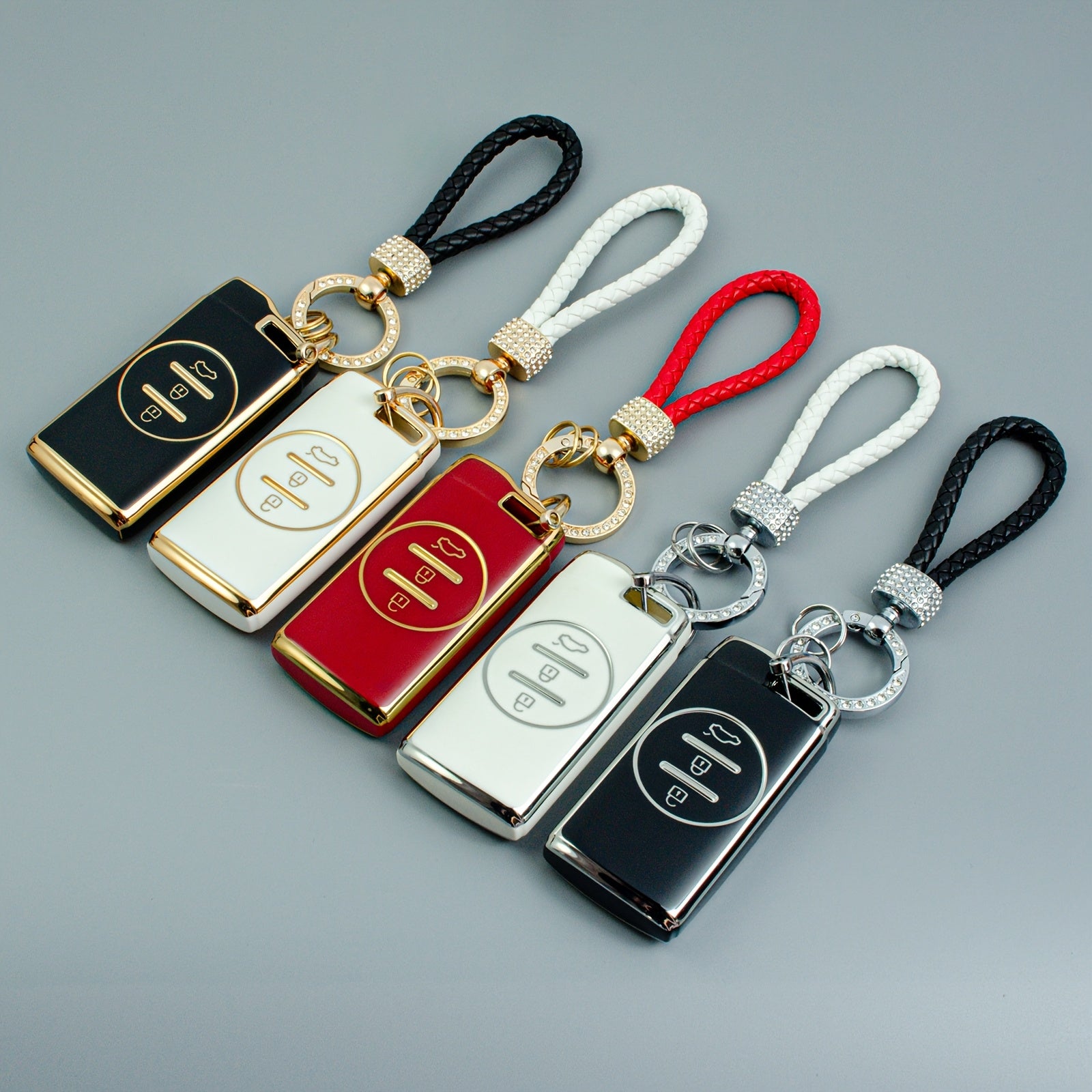 Universal Soft TPU Key Fob Cover with Keychain for Vehicles