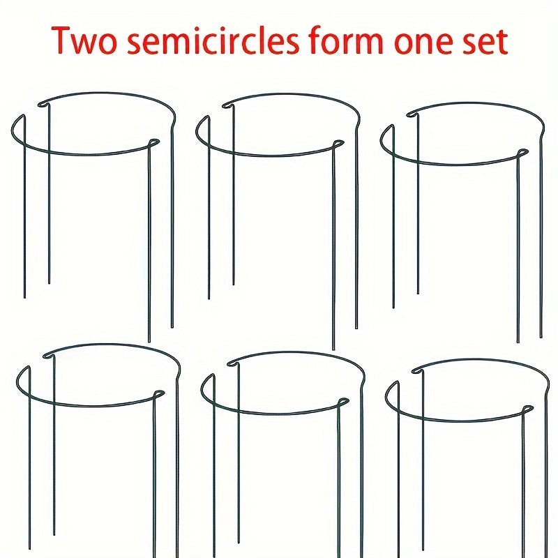 4/8 o'simlikni qo'llab-quvvatlash ustunlari, atirgul, peoniya, pomidor va gortensiya uchun metall yarim doira bog' qo'llab-quvvatlashlari. Ichki va tashqi gullarni qo'llab-quvvatlash ikki o'lchamda: 21.01 sm x 35.0 sm va 24.99 sm x 40.01 sm.