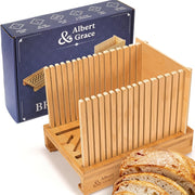 Adjustable Bamboo Bagel Slicer Foldable Bread Cutter for Homemade Bread Perfect Slices