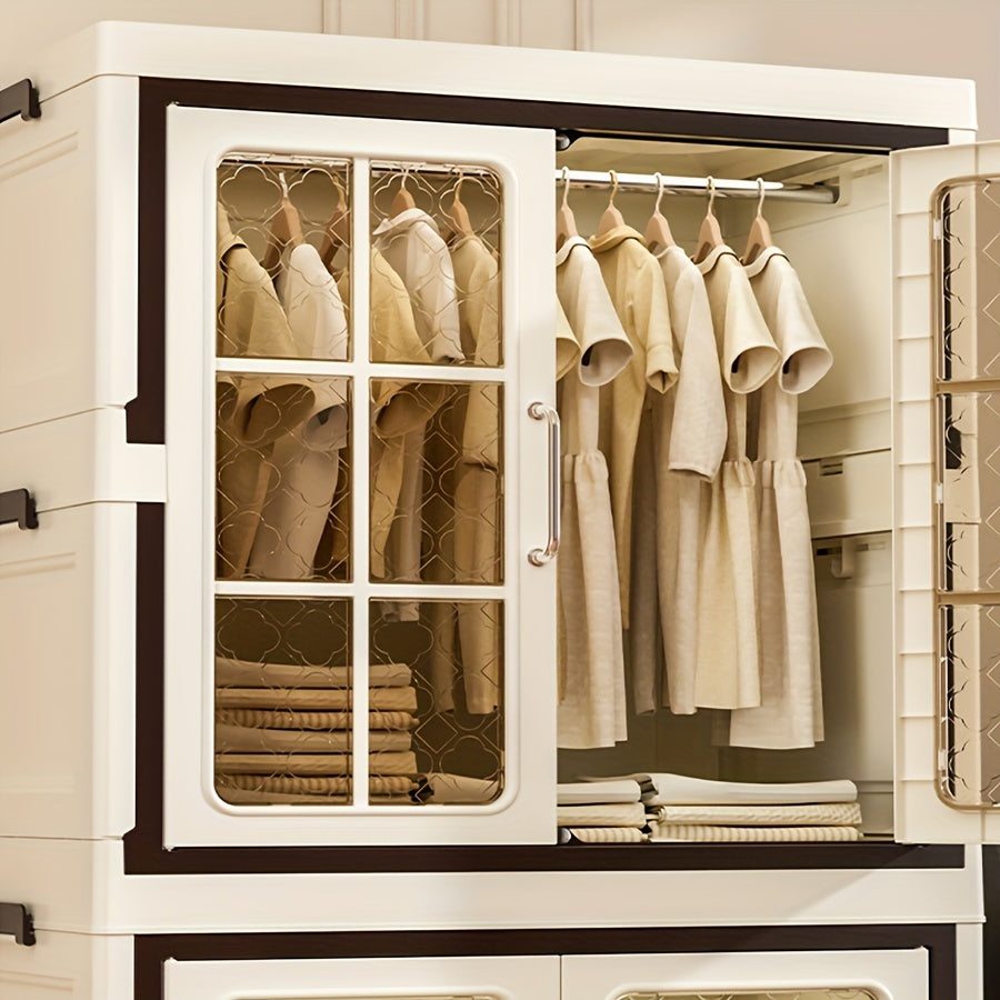 Multifunctional Plastic Storage Cabinet with Wheels for Bedroom Kitchen Bathroom