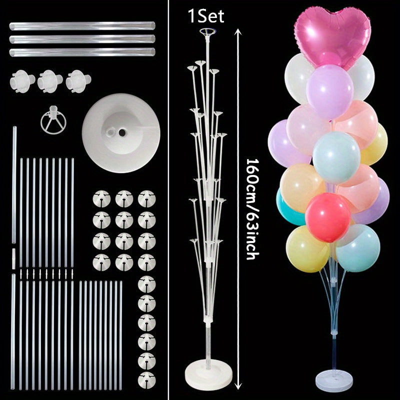 Set of 13-19 Balloon Stand Holders for Birthday and Wedding Decorations White