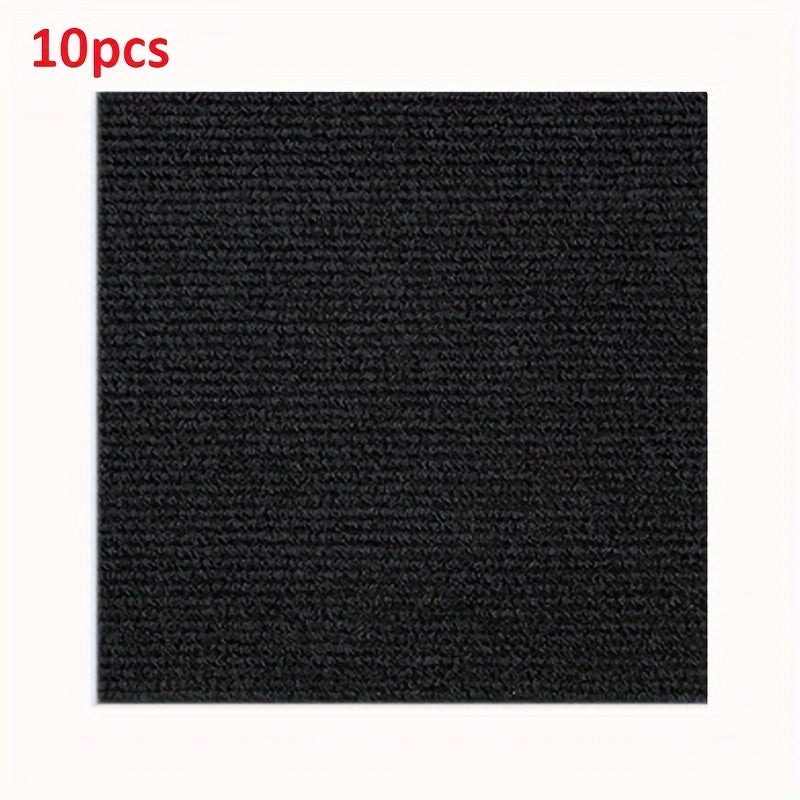 10 ta yopishqoqsiz, suv o'tkazmaydigan kvadrat gilam plitkalar to'plami, 30.48 sm, yashash xonasi, oshxona, ofis uchun