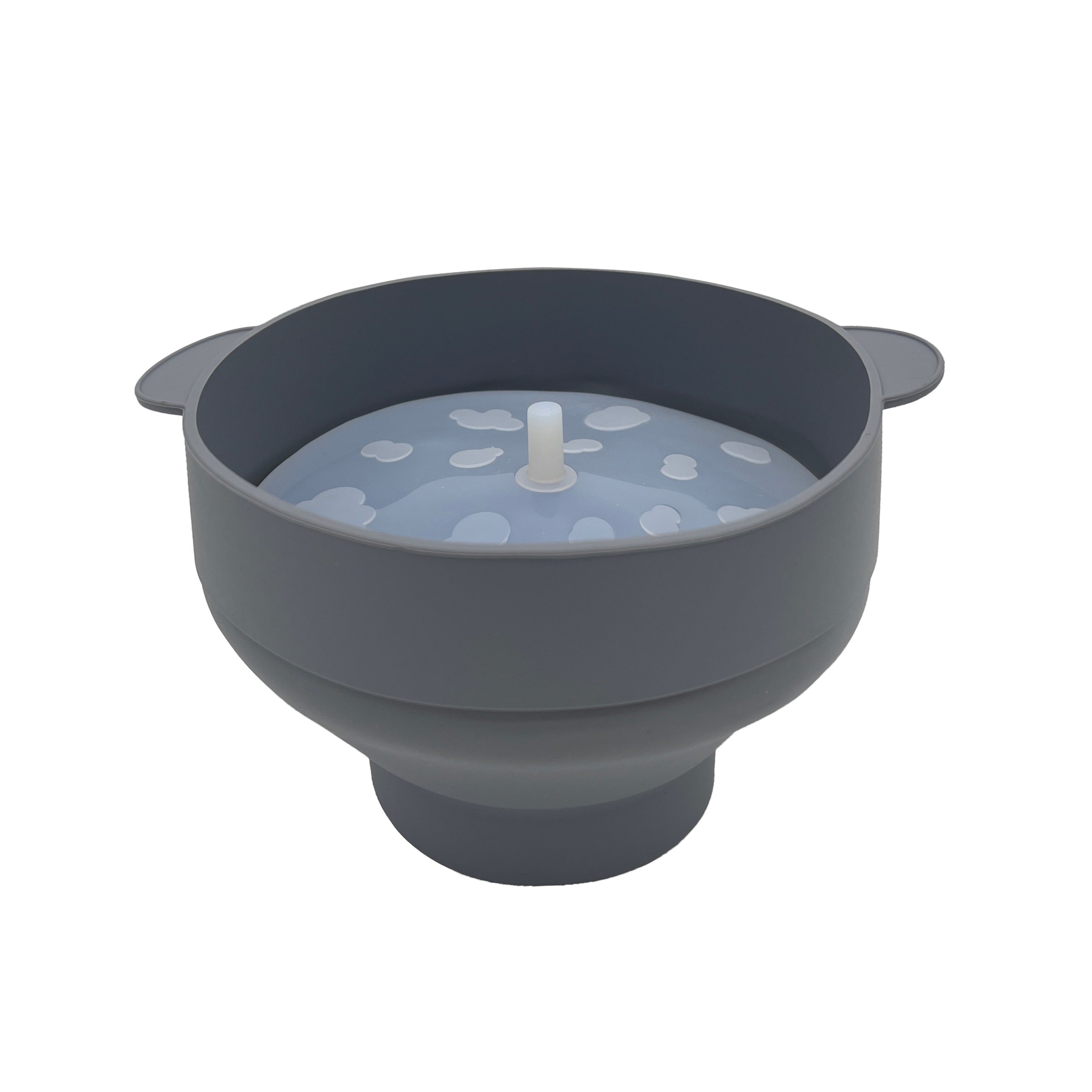 Conjunto de cubos de palomitas de silicona plegables con tapa para hacer palomitas de aire caliente