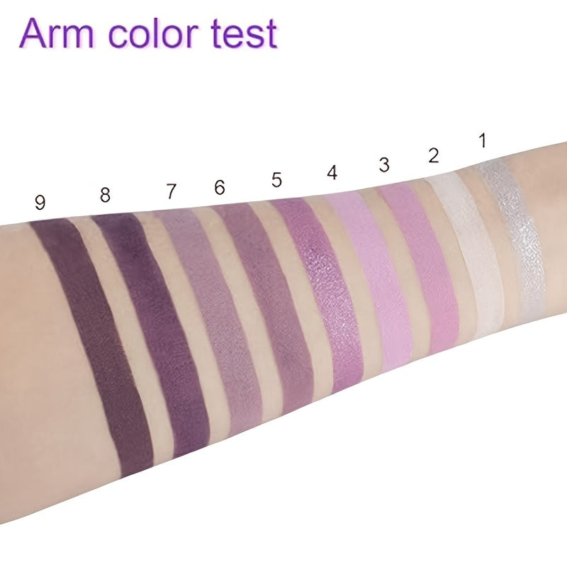 Women Glitter Eyeshadow Palette Purple Pink Baked Long Lasting Waterproof