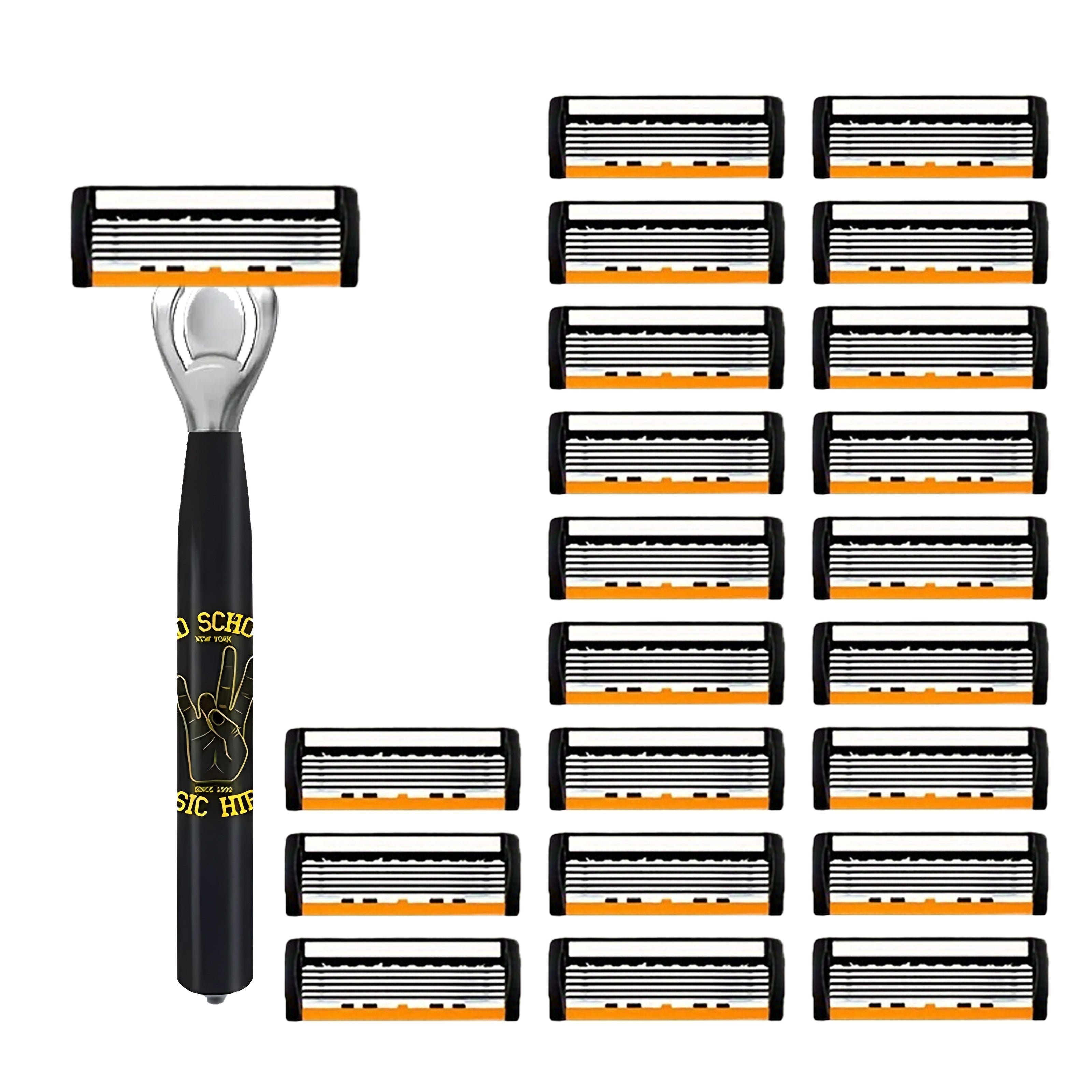 Men's Stainless Steel Safety Razor Set with Sharp Blades for Close Shave